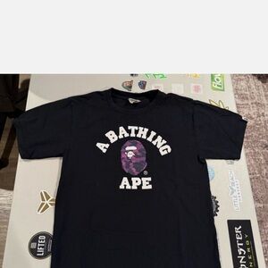 BAPE Color Camo College T-shirt Black Purple | A Bathing Ape MEDIUM